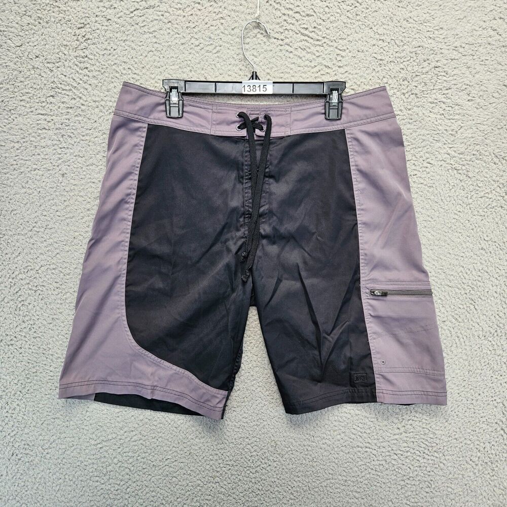 REI Bolongo Board Shorts Mens Size Large Gray Black Swim Trunks